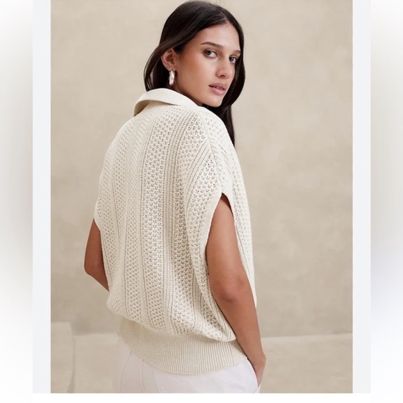 Banana Republic Janette Sweater Polo in Black Size Small - Picture 6 of 7